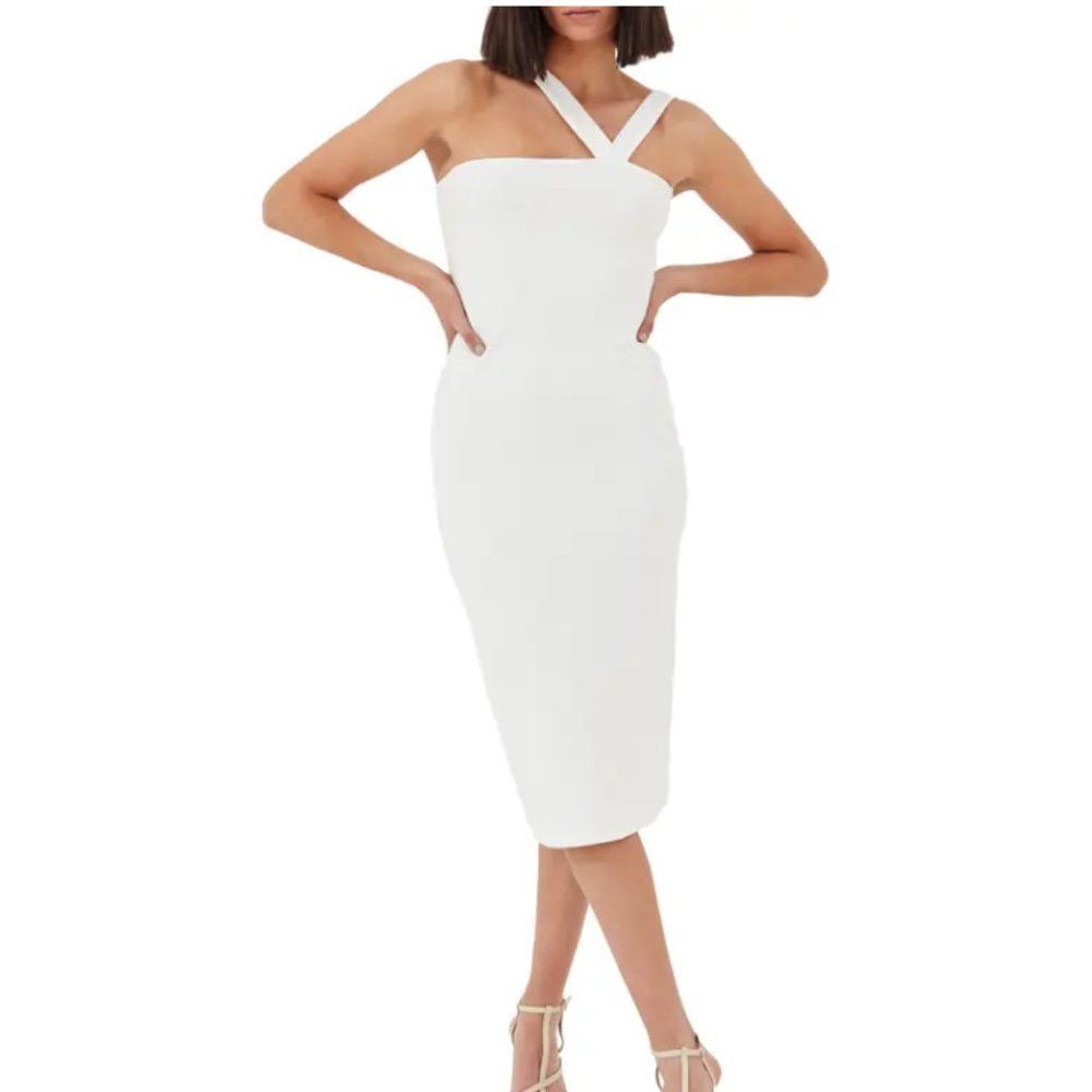 NWT 4th and Reckless Siobhan Jersey Dress Sleeveless Body-con White